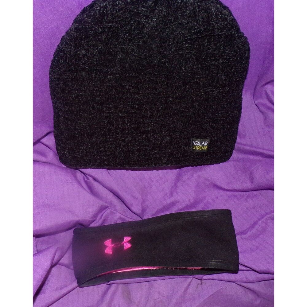 lot of 2 Polar Xtreme beanie and Under Armour  headband